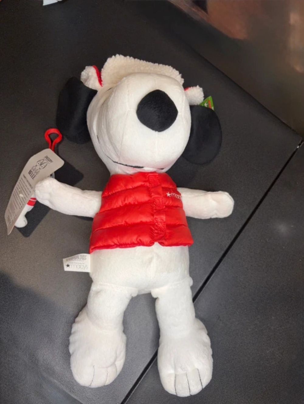 Snoopy's Sister Belle Plush Doll with Macy's Red Vest and Bonus Backpack Clip